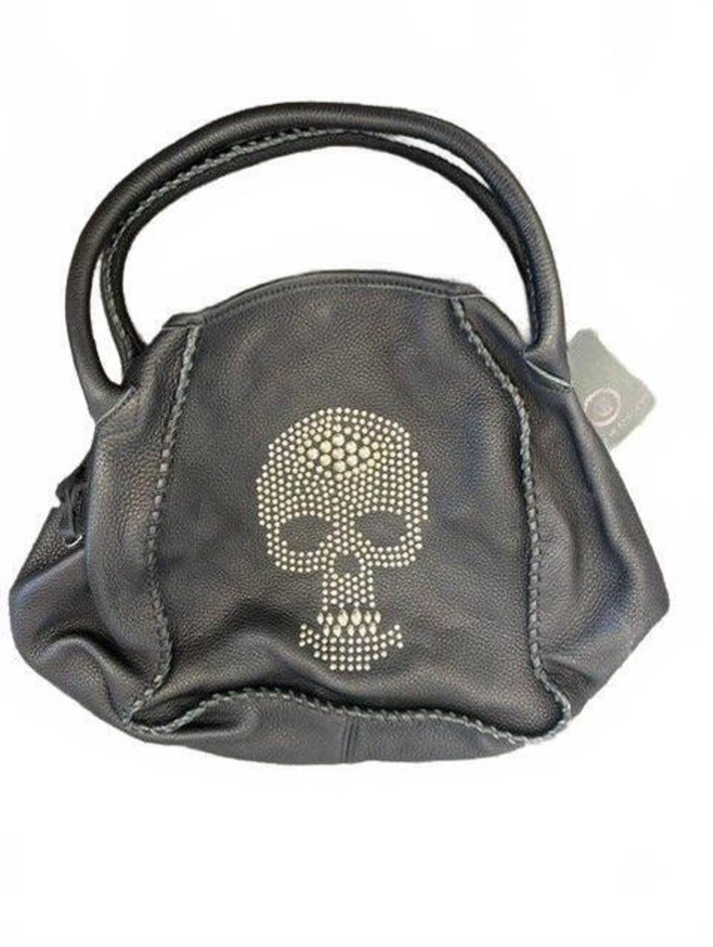 NWT New Tylie Malibu Benatar Leather Large Shoulder Bag Skull Studs